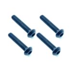 Square R/C M3 x 15mm Aluminum Button Head Hex Screws (Black) 4 pcs.