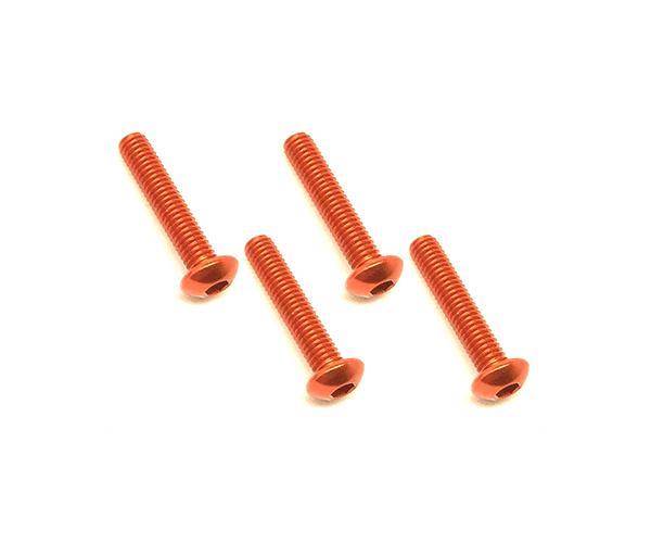 SQ-NAR-315OR Square R/C M3 x 15mm Aluminum Button Head Hex Screws (Orange) 4 pcs. - Image 1