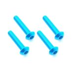 Square R/C M3 x 15mm Aluminum Button Head Hex Screws (Light Blue) 4 pcs.