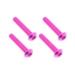 Square R/C M3 x 16mm Aluminum Button Head Hex Screws (Pink) 4 pcs.