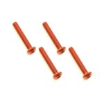 Square R/C M3 x 18mm Aluminum Button Head Hex Screws (Orange) 4 pcs.