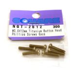 Square R/C M2.6 x 12mm Titanium Button Head Phillips Screws (6 pcs.)