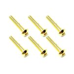 Square R/C M3 x 16mm Stainless Steel Button Head Hex Screws, Gold Plated 6 pcs.