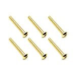 Square R/C M3 x 20mm Stainless Steel Button Head Hex Screws, Gold Plated 6 pcs.