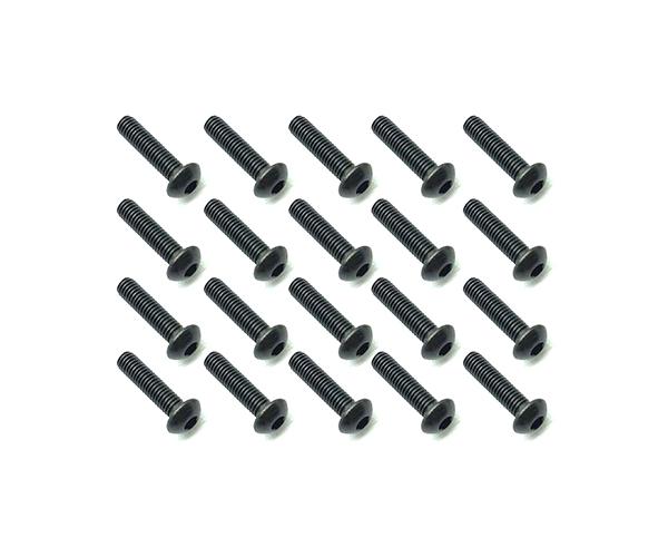 SQ-NST-312 Square R/C M3 x 12mm Black Steel Button Head Hex Screws (20 pcs.) - Image 1
