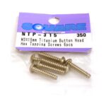 Square R/C M3 x 15mm Titanium Button Head Hex Screws (6 pcs.)