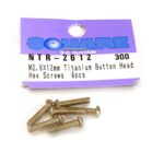 Square R/C M2.6 x 12mm Titanium Button Head Hex Screws (6 pcs.)