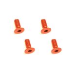 Square R/C M3 x 8mm Aluminum Flat Head Hex Screws (Orange) 4 pcs.
