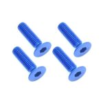 Square R/C M3 x 12mm Aluminum Flat Head Hex Screws (Blue) 4 pcs.