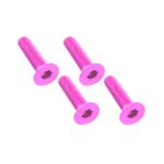 Square R/C M3 x 14mm Aluminum Flat Head Hex Screws (Pink) 4 pcs.