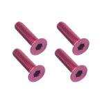 Square R/C M3 x 14mm Aluminum Flat Head Hex Screws (Red) 4 pcs.