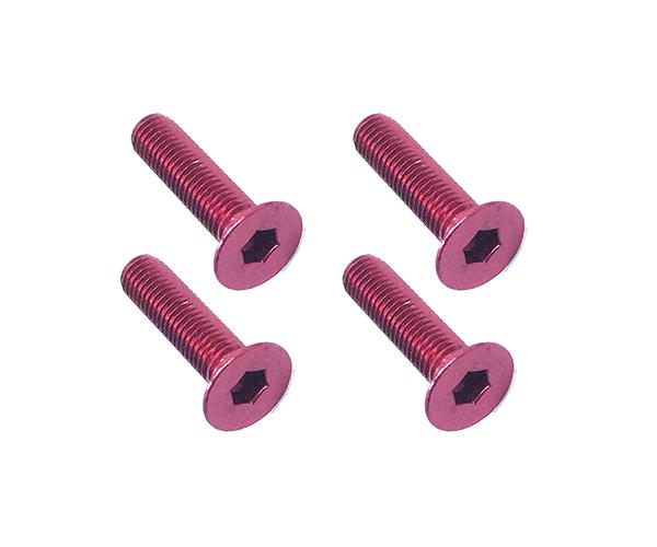 SQ-SAR-314R Square R/C M3 x 14mm Aluminum Flat Head Hex Screws (Red) 4 pcs. - Image 1