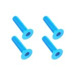 Square R/C M3 x 14mm Aluminum Flat Head Hex Screws (Light Blue) 4 pcs.