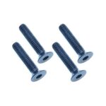 Square R/C M3 x 15mm Aluminum Flat Head Hex Screws (Black) 4 pcs.