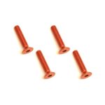 Square R/C M3 x 15mm Aluminum Flat Head Hex Screws (Orange) 4 pcs.