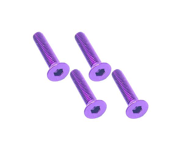 SQ-SAR-315P Square R/C M3 x 15mm Aluminum Flat Head Hex Screws (Purple) 4 pcs. - Image 1