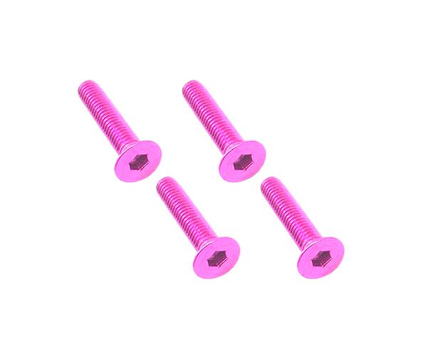 SQ-SAR-315PK Square R/C M3 x 15mm Aluminum Flat Head Hex Screws (Pink) 4 pcs. - Image 1