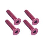 Square R/C M3 x 15mm Aluminum Flat Head Hex Screws (Red) 4 pcs.