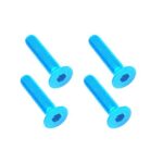Square R/C M3 x 15mm Aluminum Flat Head Hex Screws (Light Blue) 4 pcs.