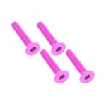 Square R/C M3 x 16mm Aluminum Flat Head Hex Screws (Pink) 4 pcs.