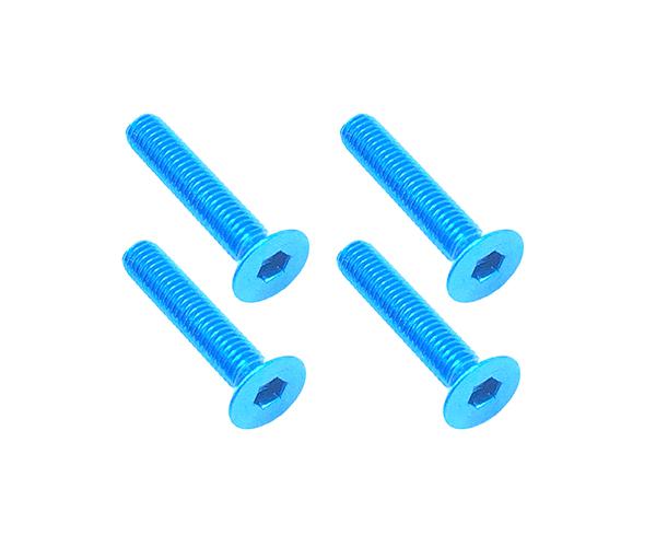 SQ-SAR-316TB Square R/C M3 x 16mm Aluminum Flat Head Hex Screws (Light Blue) 4 pcs. - Image 1
