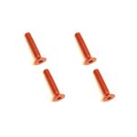 Square R/C M3 x 18mm Aluminum Flat Head Hex Screws (Orange) 4 pcs.