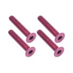 Square R/C M3 x 18mm Aluminum Flat Head Hex Screws (Red) 4 pcs.