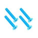 Square R/C M3 x 18mm Aluminum Flat Head Hex Screws (Light Blue) 4 pcs.