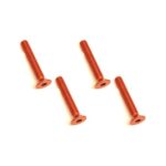 Square R/C M3 x 20mm Aluminum Flat Head Hex Screws (Orange) 4 pcs.