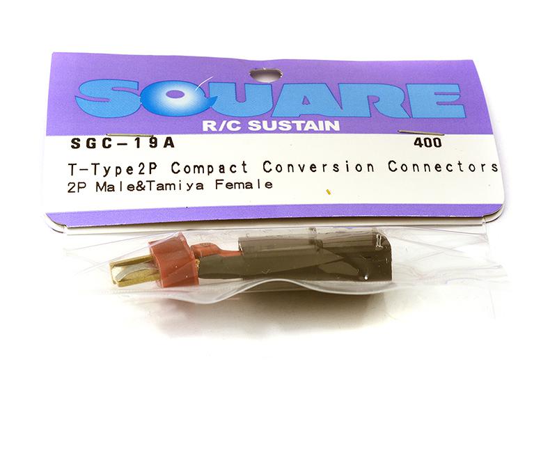 SQ-SGC-19A Square R/C T-Type 2P Compact Conversion Connectors (2P Male and Tamiya Female) - Image 1