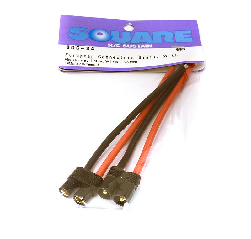 SQ-SGC-34 Square R/C European Connectors - Small, with Housing (1x Male/1x Female) - Image 1