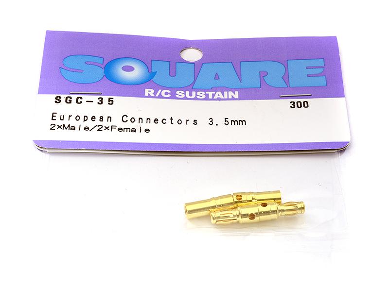 SQ-SGC-35 Square R/C European Connectors - 3.5mm (1x Male/1x Female) - Image 1
