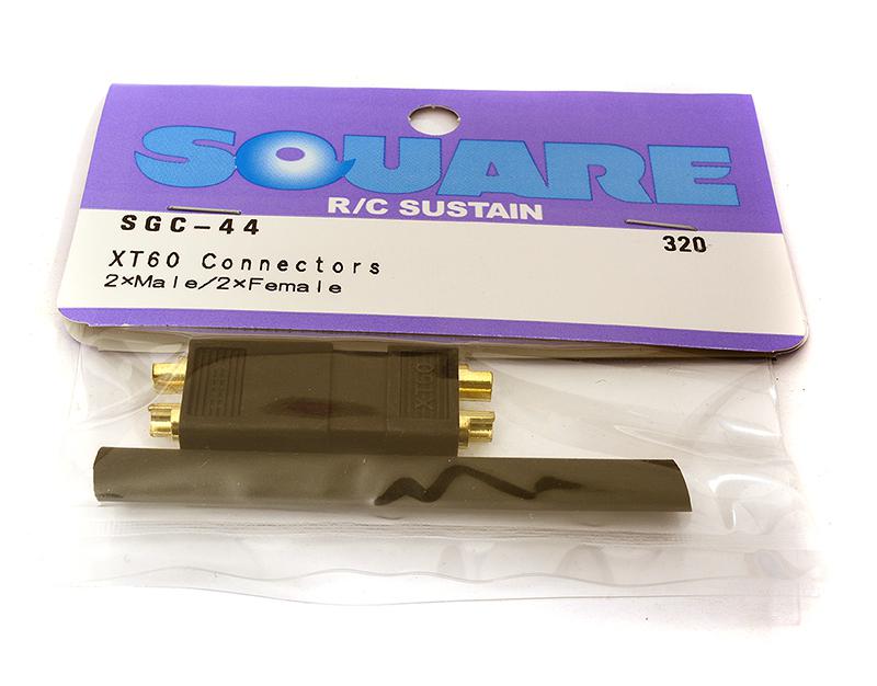 SQ-SGC-44 Square R/C XT-60 Connectors (1x Male/1x Female) - Image 1