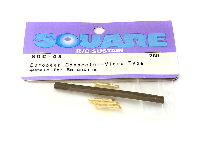 SQ-SGC-48 Square R/C European Connectors - Micro type (4x Male) for Balancing - Image 1