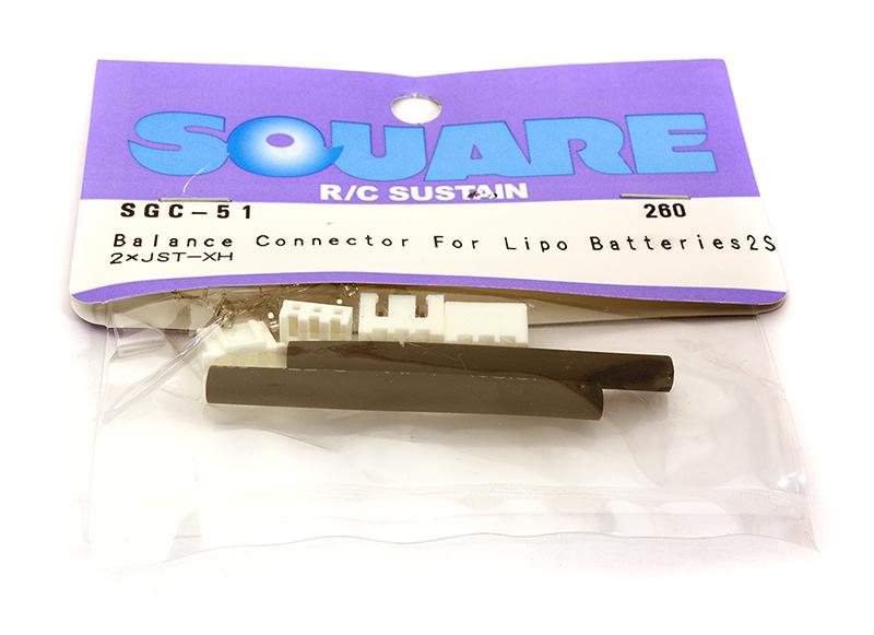 SQ-SGC-51 Square R/C Balance Connector for LiPo Batteries, 2S (2x JST-XH) - Image 1