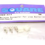 Square R/C Balance Connector for LiPo Batteries, 2x 2S (Female)