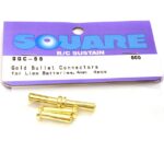 Square R/C Gold Bullet Connectors for LiPo Batteries, 4mm (4 pcs.)