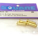 Square R/C Gold Bullet Connectors for LiPo Batteries (2x4mm/2x 5mm)