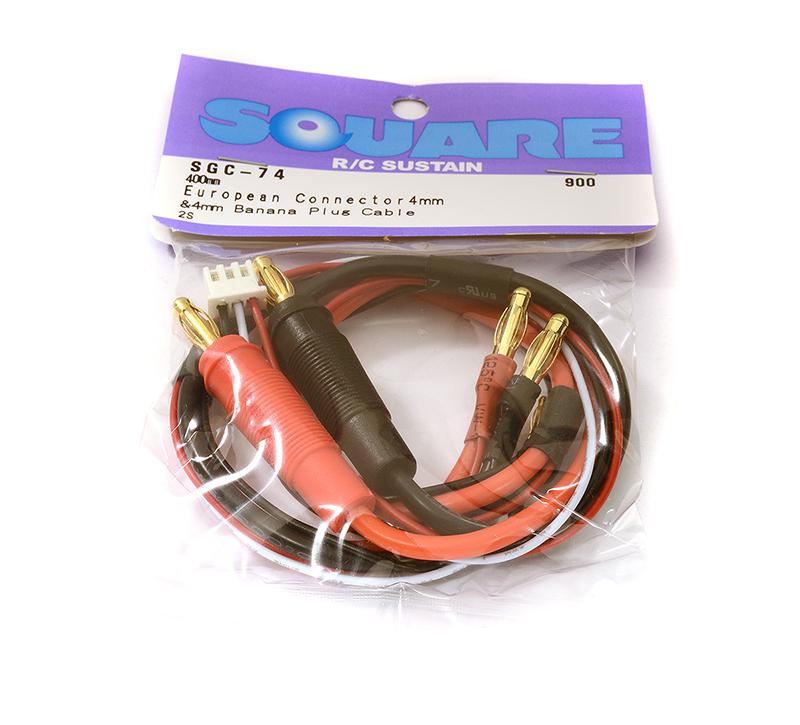 SQ-SGC-74 Square R/C European Connector 4mm and 4mm Banana Plug Cable (400mm) - Image 1