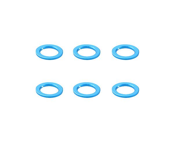 SQ-SGE-105 Square R/C Aluminum Collars, 6x4x0.5mm (Light Blue) 6 pcs. - Image 1