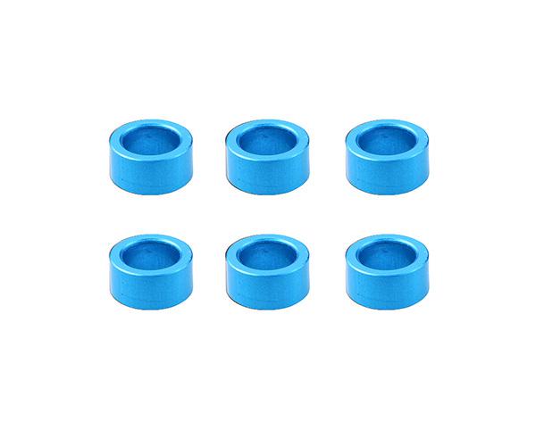 SQ-SGE-130 Square R/C Aluminum Collars, 6x4x3mm (Light Blue) 6 pcs. - Image 1