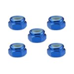 Square R/C 4mm Aluminum Lock Nuts (Blue) 5 pcs.