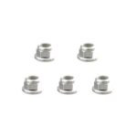 Square R/C 4mm Aluminum Lock Nuts, Flanged (Silver) 5 pcs.