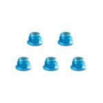 Square R/C 4mm Aluminum Lock Nuts, Flanged (Light Blue) 5 pcs.