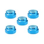 Square R/C 4mm Aluminum Lock Nuts (Light Blue) 5 pcs.