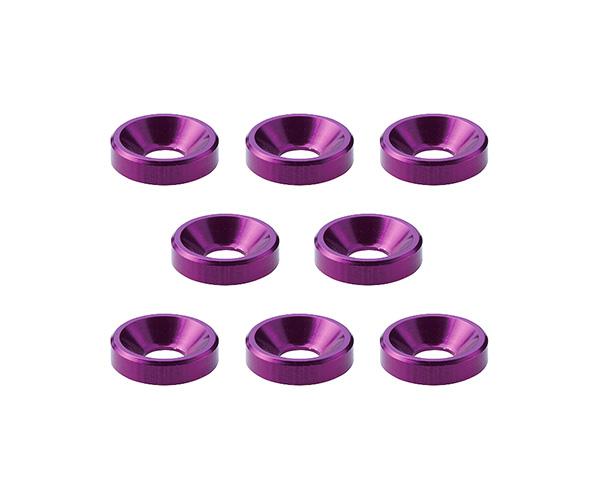 SQ-SGE-15P Square R/C M3 Aluminum Countersunk Washers, 8mm OD (Purple) 8 pcs. - Image 1