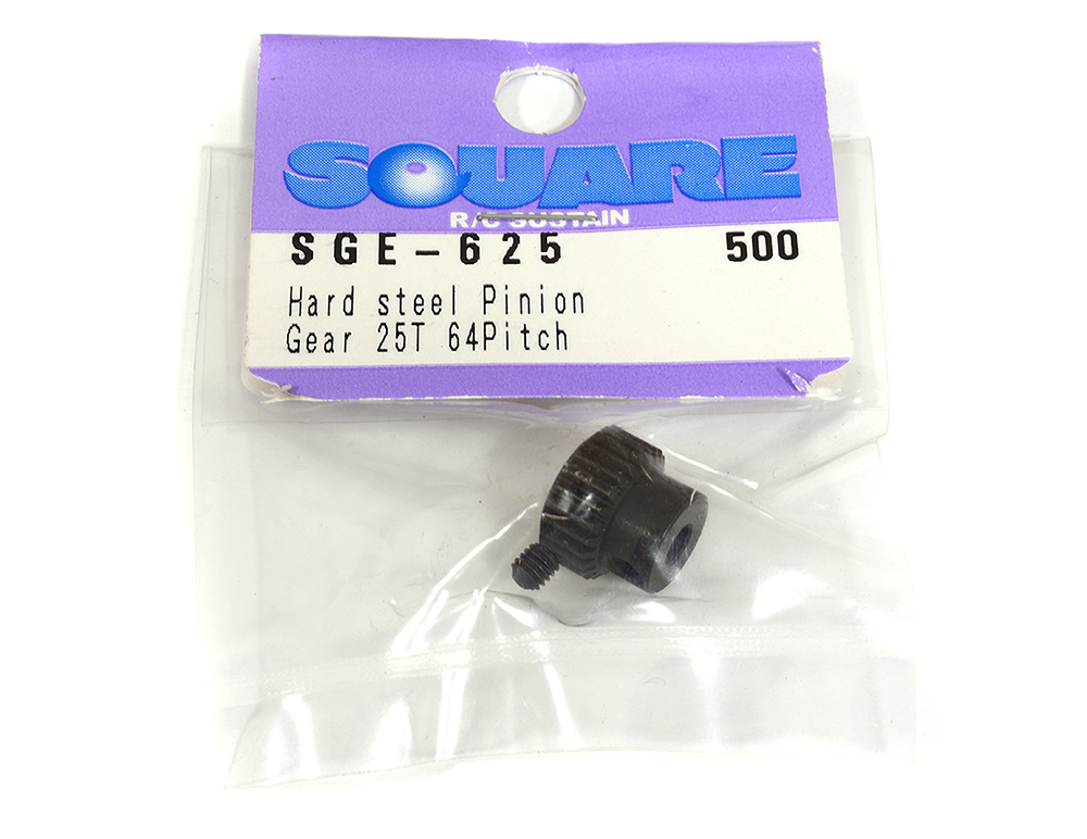 SQ-SGE-625 Square R/C Hard Steel Pinion Gear (64-pitch) 25T - Image 1