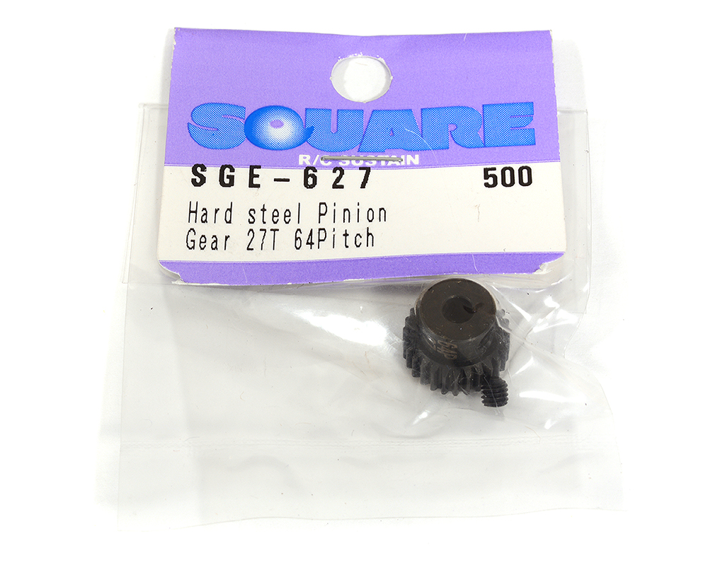 SQ-SGE-627 Square R/C Hard Steel Pinion Gear (64-pitch) 27T - Image 1