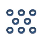 Square R/C M3 Aluminum Ball Stud Washers, 1.5mm Thick (Blue) 8 pcs.