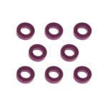 Square R/C M3 Aluminum Ball Stud Washers, 1.5mm Thick (Purple) 8 pcs.